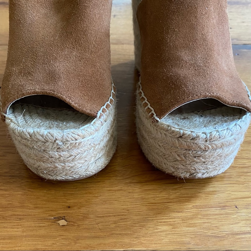 Marc Fisher Adalyn Espadrille Wedge Sandal Women’s SZ 5.5 in Tan Saddle - Picture 3 of 8